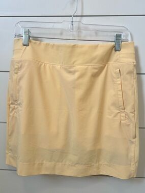 Athleta Pale Yellow Skort with Hidden Zip Pockets